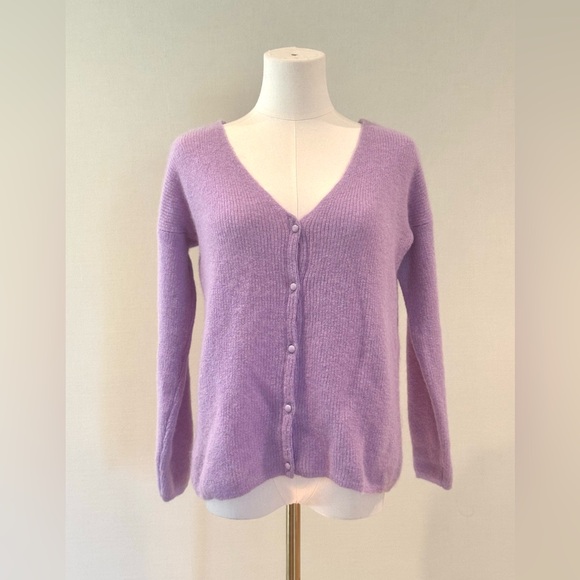Sezane Barry Cardigan in Lilac - Picture 6 of 11